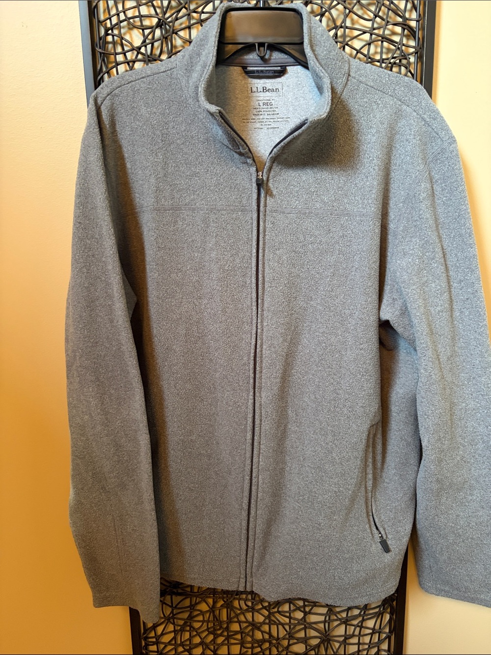 L.L. Bean Men’s Zip-Up Fleece Jacket in Gray